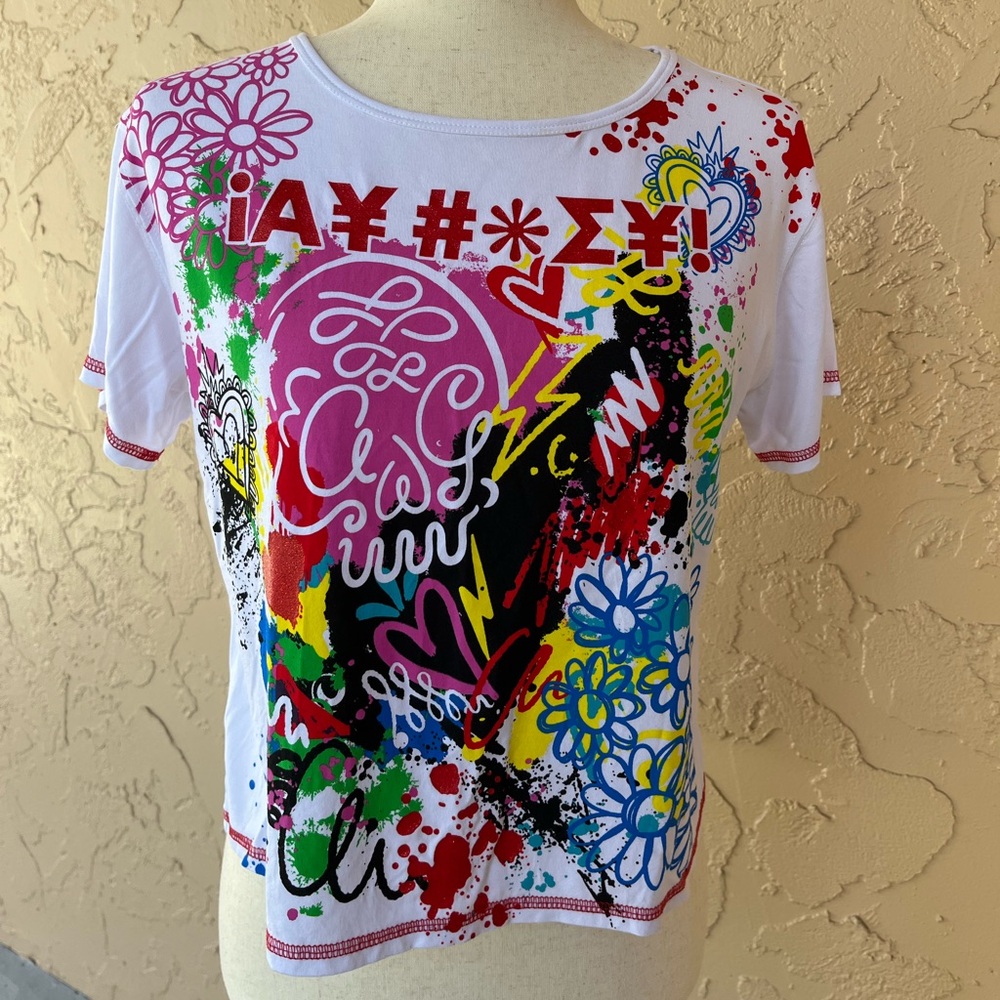 Ay Guey! Colorful Graphic Crop Top